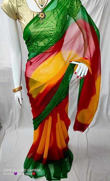 Royal jorjet saree
Cut 5.50 
Home wasebal 
Without blouse uploaded by business on 10/23/2020