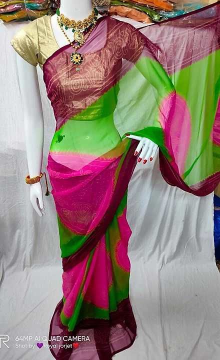 Royal jorjet saree
Cut 5.50 
Home wasebal 
Without blous uploaded by business on 10/23/2020