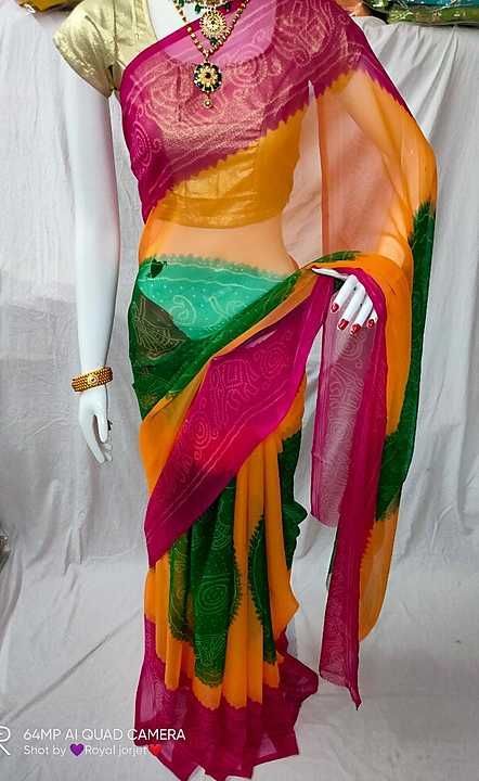 Royal jorjet saree
Cut 5.50 
Home wasebal 
Without blouse uploaded by business on 10/23/2020