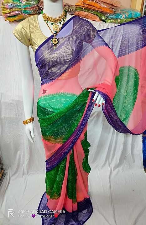Royal jorjet saree
Cut 5.50 
Home wasebal 
Without blouse
Singal Saree rate uploaded by business on 10/23/2020