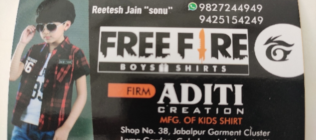 Visiting card store images of Aditi creation { 𝙁𝙍𝙀𝙀𝙁𝙄𝙍𝙀 𝙎𝙃𝙄𝙍𝙏𝙎}