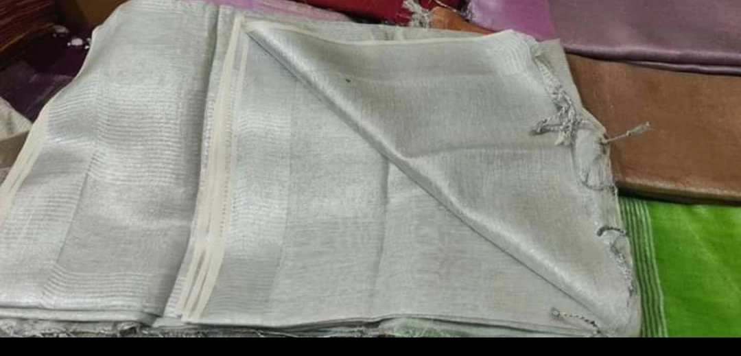 Tissue lilen silk saree  uploaded by Clothing manufacturer ( suit and saree bhagalpuri) on 5/1/2022