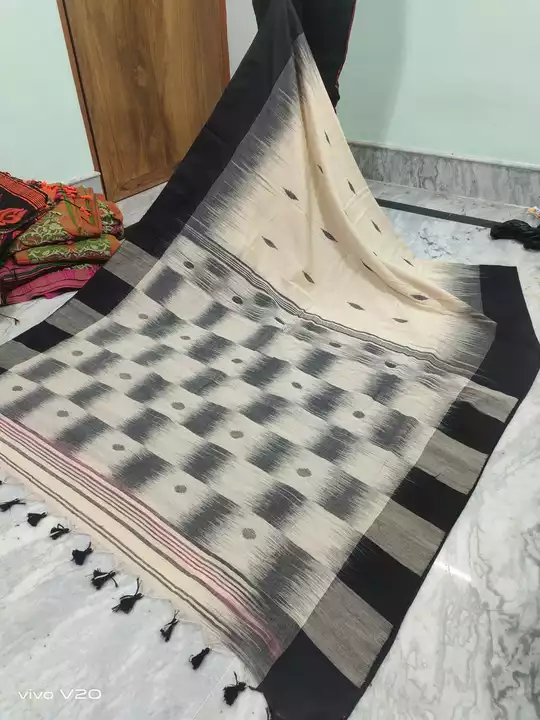 Khadi hand work with  uploaded by Santipur tant saree on 5/1/2022