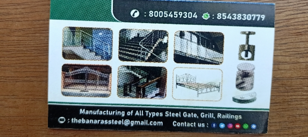 Visiting card store images of The Banaras steel