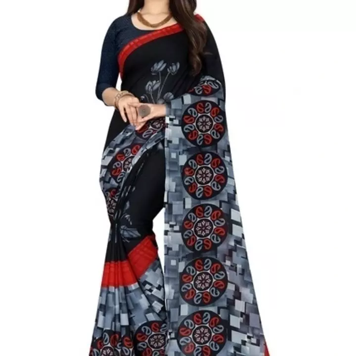 Pretty Printed Georgette Sarees uploaded by business on 5/2/2022