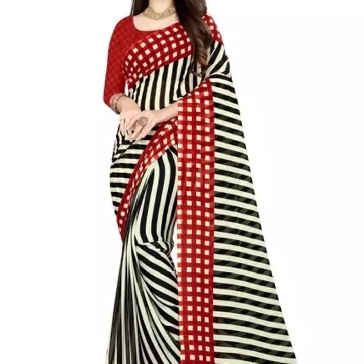 Pretty Printed Georgette Sarees uploaded by business on 5/2/2022