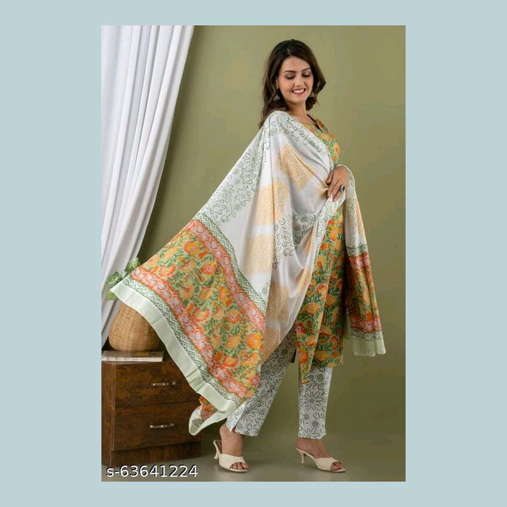 Dupatta set with Kurtis and pant  uploaded by business on 5/2/2022