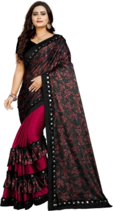 ksevencreation Printed Fashion Lycra Blend Saree uploaded by Today's Fashion on 5/2/2022