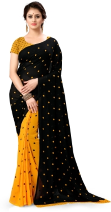 Anand Sarees Polka Print Daily Wear Georgette Saree uploaded by business on 5/2/2022
