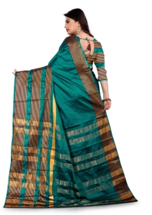 JIVIKA ENTERPRISE Striped Fashion Cotton Silk Saree
 uploaded by Today's Fashion on 5/2/2022