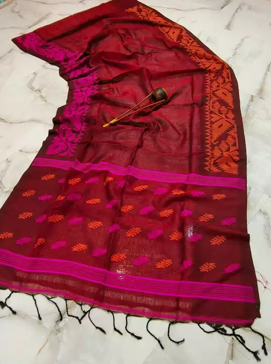 Lilen saree uploaded by Lucky Saree Centre on 5/2/2022