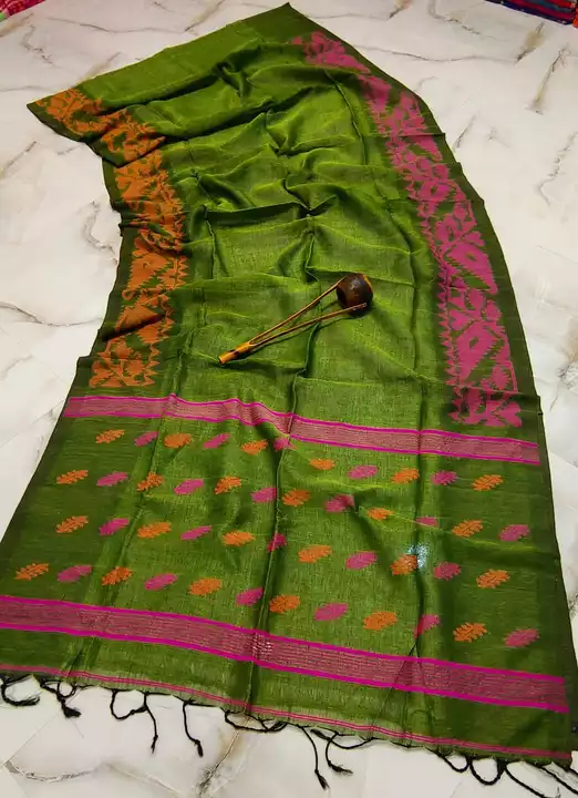 Lilen saree uploaded by Lucky Saree Centre on 5/2/2022