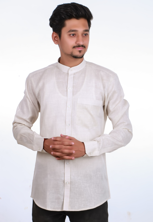 Chinies Collar Linen Shirt uploaded by Sarthak Garments on 5/2/2022