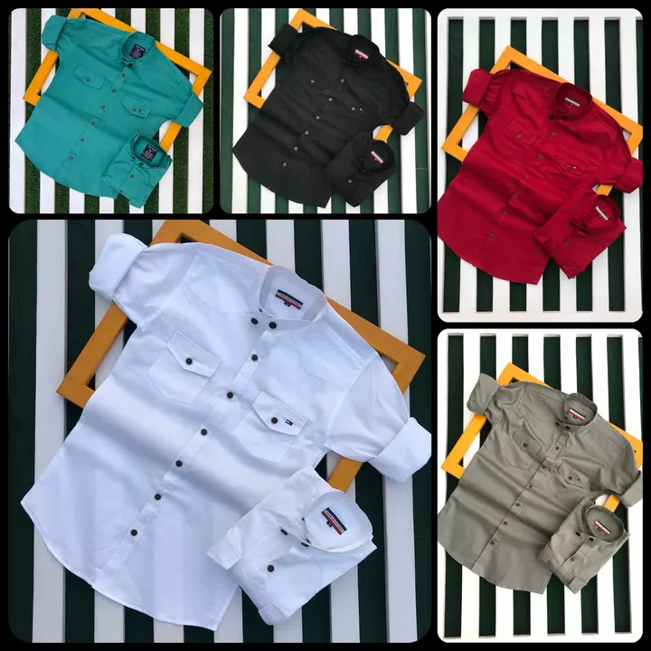 Post image *BRAND:-TOMMY HILFIGER * 
*PATTERN:- DESIGNER Ban COLLAR SHIRT IN 5 BEAUTIFUL COLORS *
_FABRIC:- PURE COTTON FABRIC **with quality gurantee*.  *🔥BAN COLLAR**🔥TICH BUTTONS on BAN COLLAR**🔥DOUBLE POCKET**🔥WITH SINGLE PIECE POLY PACKING*  *QUALITY:- VERY HIGH*
*SIZE:- M L Xl *
*PRICE:- 470/- free ship*💕 Shivay fix