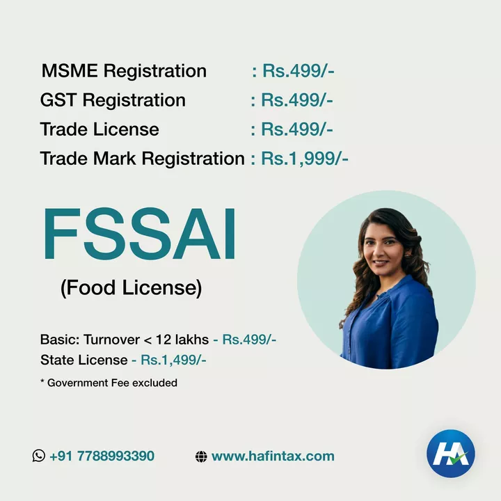 Post image Contact Us for GST Registration, GST Return filings, Trade License, FSSAI (Food License), Trademark Registration, MSME, Company Registrations etc