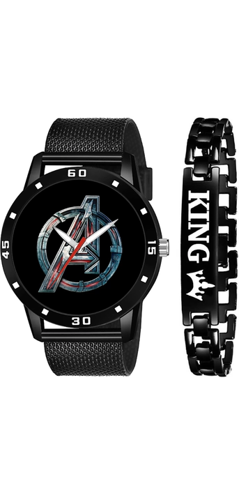 LAXMO-: 786 New branded & stylish fab combo or black Avenger dial & black PU belt watch uploaded by business on 5/4/2022