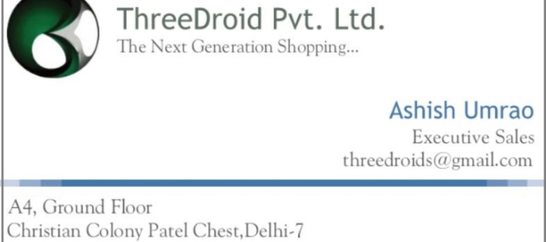 Visiting card store images of THREEDROID PRIVATE LIMITED