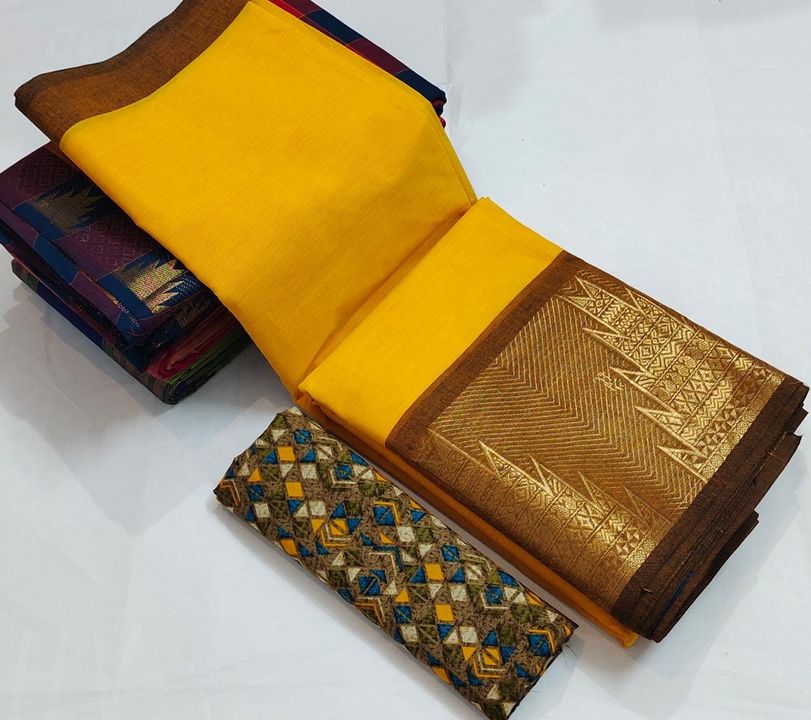 Post image 🦚chettinad cotton sarees🦚
 🍒 saree only,5.5 mtrs🍒
💪80s count💪
🚨rs 629🚨
🚚free shipping inside tamilnadu🚚
Interested msg me😊
🥳 Extra kalamkari blouse 100🥳