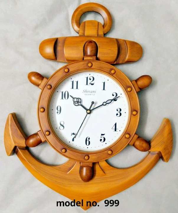Anchor wood color wall clock 14×14 uploaded by Kalyani Toys on 5/4/2022