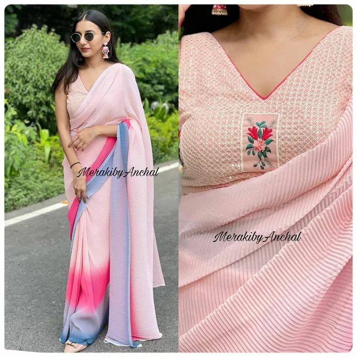Party wear saree uploaded by pink Rose fashion Store  on 5/4/2022