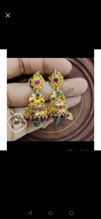 Gold polish earrings uploaded by business on 5/4/2022