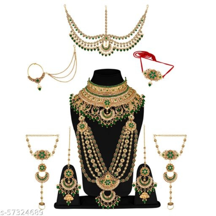 Post image Elite Fancy Jewellery SetsName: Elite Fancy Jewellery SetsBase Metal: AlloyPlating: Gold PlatedStone Type: Cubic ZirconiaType: Full Bridal Set