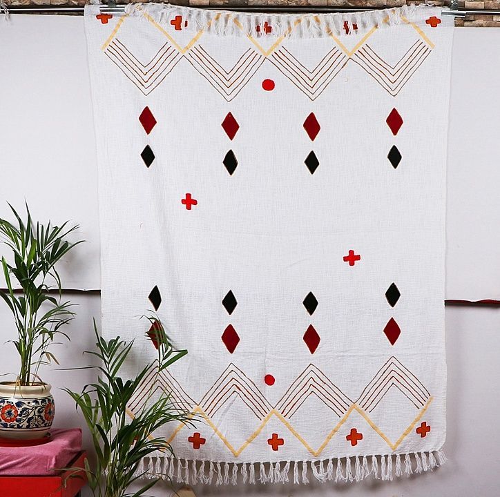 Indian Handloom Cotton Rugs Wall Tapestry Home Decor Woolen Embroidered Handmage Carpets Curtains uploaded by business on 10/24/2020
