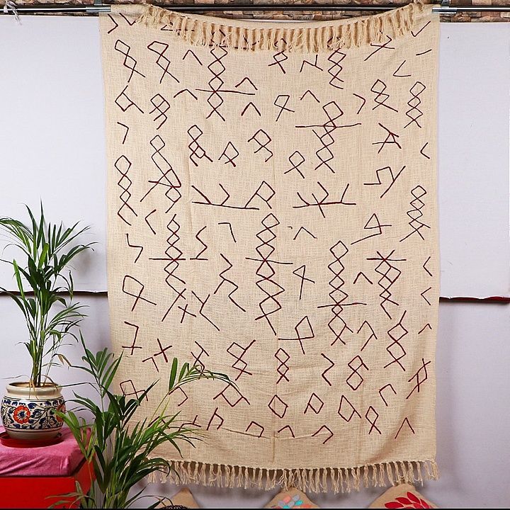 Indian Handloom Cotton Rugs Wall Tapestry Home Decor Woolen Embroidered Handmage Carpets Curtains uploaded by ZaiiaZ Enterprises on 10/24/2020