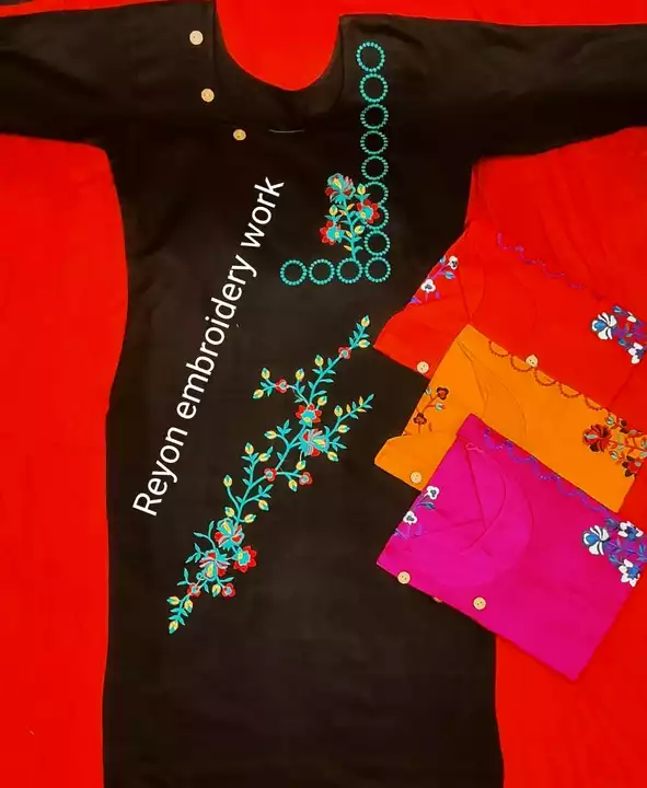Embroidery Work Cotton and Reyon and Khadi kurti  uploaded by Angel Boutique on 5/5/2022