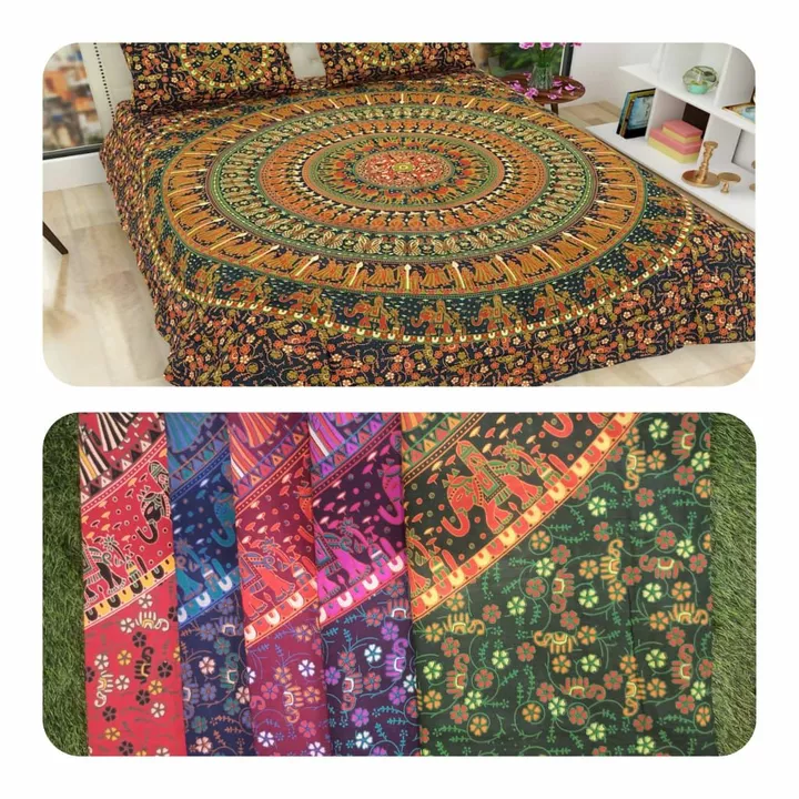 Product image with price: Rs. 570, ID: pure-cotton-mandala-bed-sheet-46dc613a