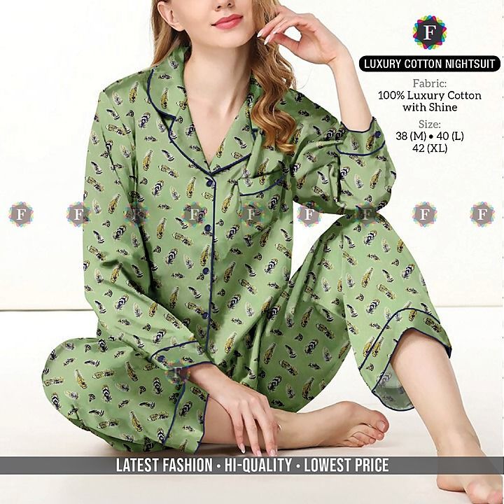 Post image _All Season's Special_
*LUXURY COTTON NIGHTSUIT*
*Fabric:* 100% Luxury Cotton with Shine
*Sizes:* 38 (M) • 40 (L) • 42 (XL)
*USP1:* Double Contrast Piping Design
*USP2:* Shirt Style Cuff
*USP3:* Single Pocket in Pyjama


*₹825+$