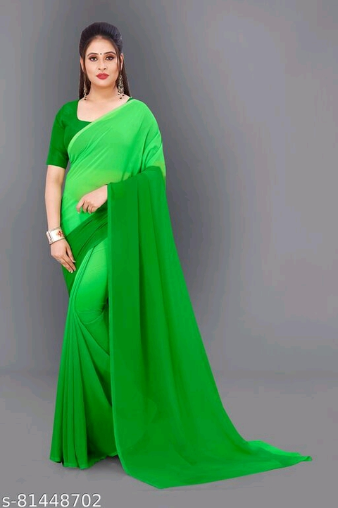 Post image Fashion Georgette Daily Wear Ombre Saree, with Blouse PieceName: Fashion Georgette Daily Wear Ombre Saree, with Blouse PieceSaree Fabric: GeorgetteBlouse: Separate Blouse PieceBlouse Fabric: GeorgettePattern: ColorblockedBlouse Pattern: SolidSizes: Free Size (Saree Length Size: 5.2 m, Blouse Length Size: 0.8 m) 
Country of Origin: India