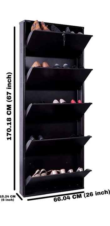 Post image Fancy Wall mounted metallic shoe rack5 rack 26 inch Very comfortable in less palce