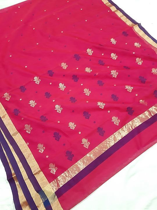 Chanderi handlom saree katan silk piuor handwoven saree darect weavers  uploaded by Abdul kalam chanderi handlom saree  on 10/24/2020
