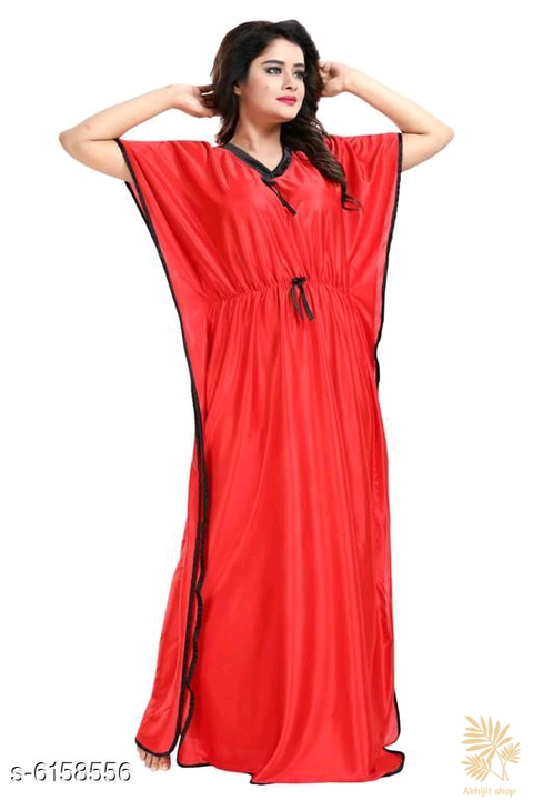 Catalog Name:*Women Satin Nightdresses* Fabric: Satin Sleeve Length: Short Sleeves Pattern: Solid Si uploaded by Abhijit garments on 5/6/2022