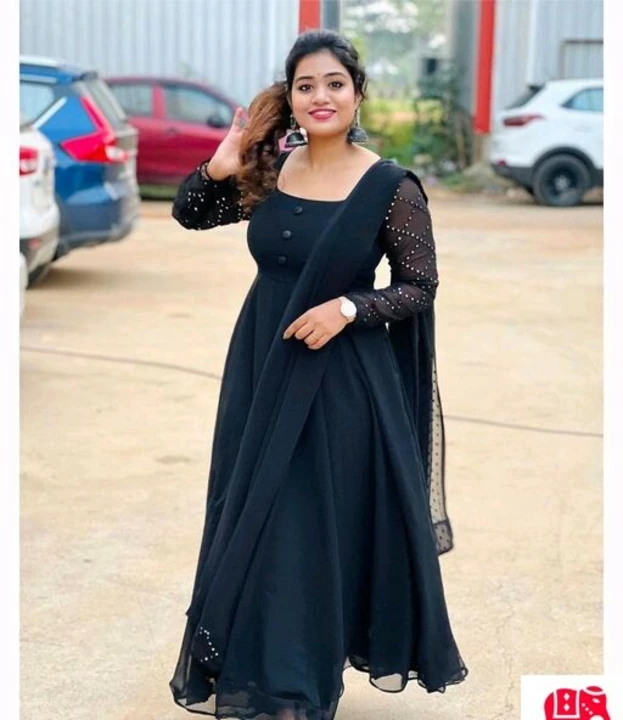 Trendy Black coloured Georgette Sequence Worked And Party Wear Gown With Attached dupatta uploaded by Style decor on 5/6/2022