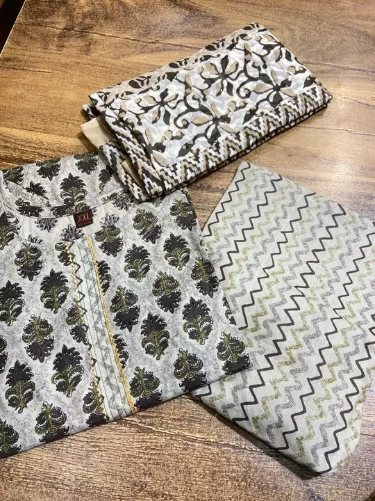 Cotton kurta set with duppata uploaded by Guru kripa textiles on 5/6/2022