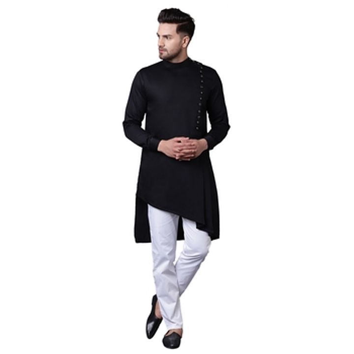 Designer black kurta - payjama uploaded by Memory suit tailor on 10/24/2020