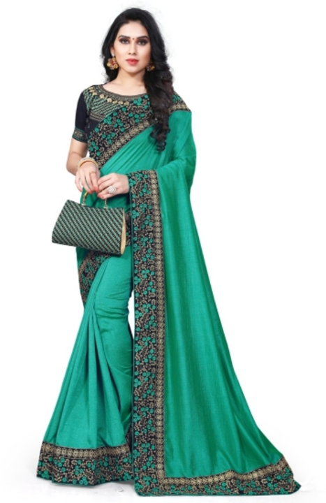 Party Wear fashion Embroidered Bollywood Poly Crepe Saree uploaded by business on 5/7/2022