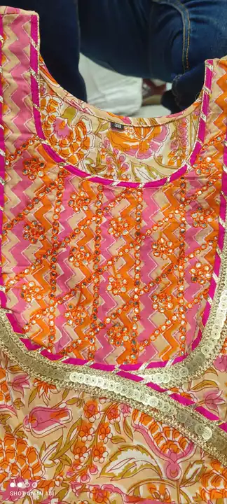 Heavy gotta las on kurti with fancy sitara las uploaded by Pari collection wholesale on 5/7/2022