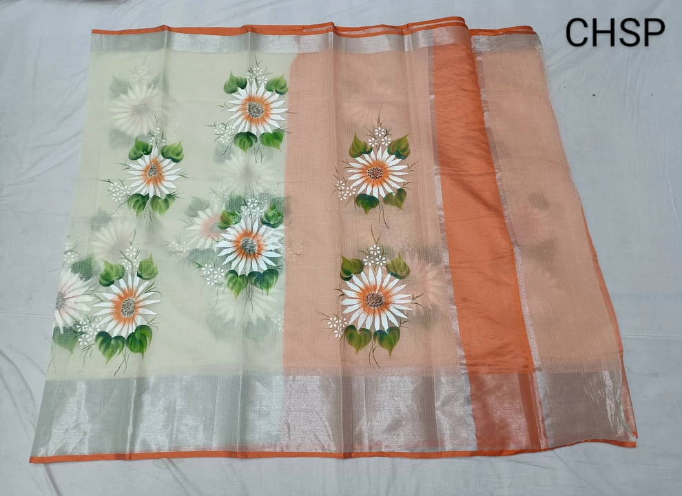 Kota Doria Painting Sarees uploaded by business on 5/7/2022