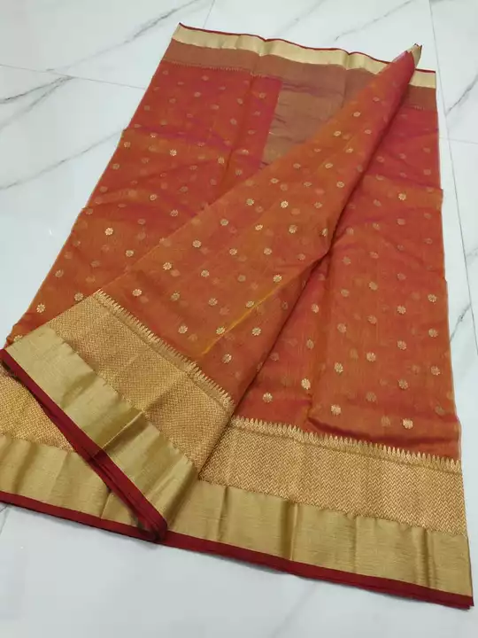 Post image I want 1 pieces of Chanderi saree handllom kattan silk hand bewing jakat bodar naksa original saree my what 9407236164.