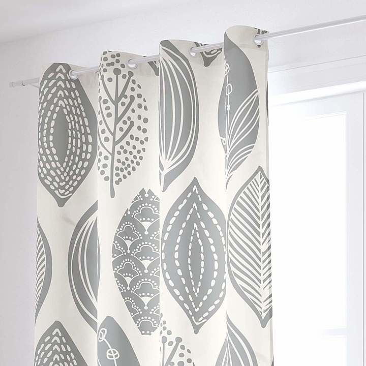 The Salt and Pepper Leaves curtain 8feet by 4.5feet uploaded by Kramah Designs on 10/24/2020