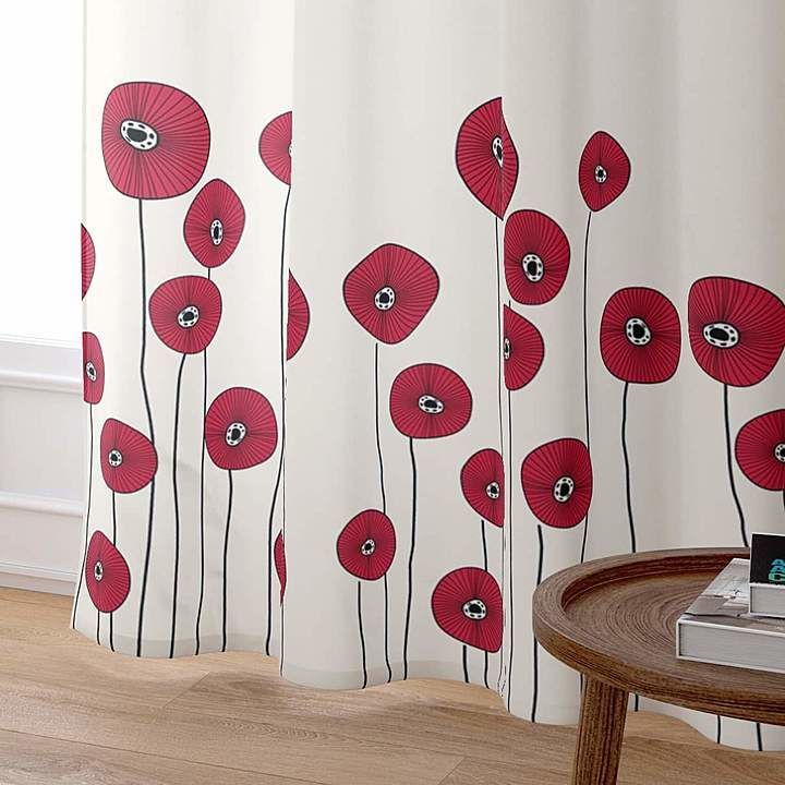 The Wild Poppy Flower 6feet by 4.5feet curtain uploaded by Kramah Designs on 10/24/2020