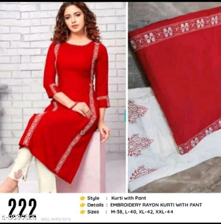 Catalog Name:*Abhisarika Fabulous Women Kurta Sets*
Kurta Fabric: Rayon
Bottomwear Fabric: Rayon
Fab uploaded by business on 10/24/2020
