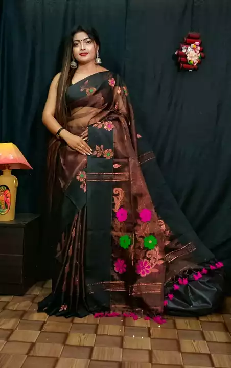 Pure maslin handloom saree good quality uploaded by business on 5/7/2022