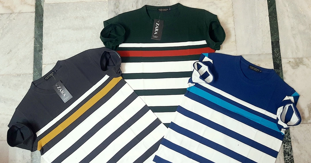 Post image Men's striper matty round neck T-shirts.. Very good quality.. Sizes M,L,Xl,XXL
