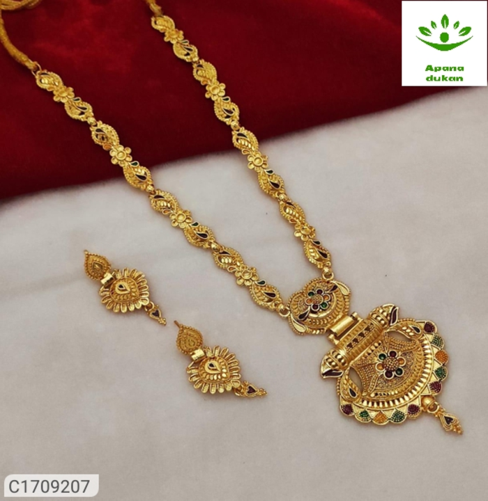 *Product Name:* Festive Gold Plated Necklace Set

*Details:*
Product Name: Festive Gold Plated Neckl uploaded by Apana dukan on 5/8/2022