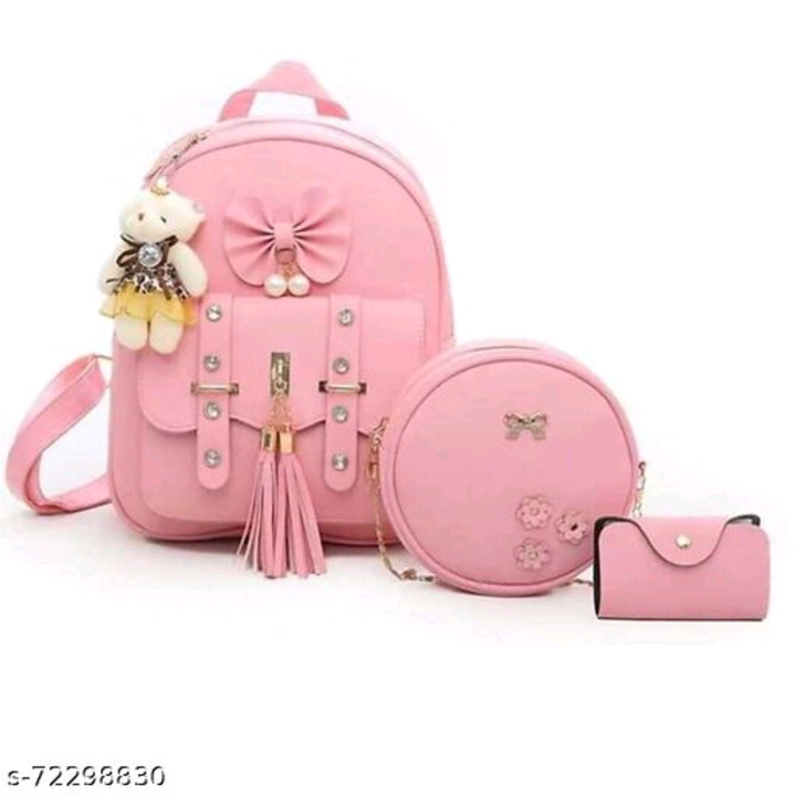Post image Rs.350
Catalog Name:*Trendy Stylish Women Backpacks*Material: PUNo. of Compartments: 2,3Pattern: SolidSizes:Free Size (Length Size: 10.5 in, Width Size: 10 in) 
Easy Returns Available In Case Of Any Issue*Proof of Safe Delivery! Click to know on Safety Standards of Delivery Partners- https://ltl.sh/y_nZrAV3