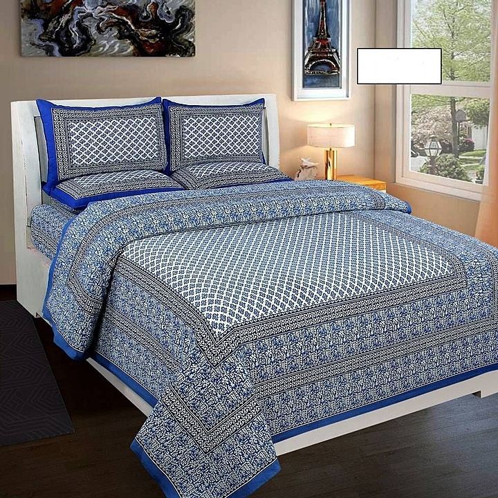 Pure Cotton King Size Bedsheet With 2 Zip Pillow Covers uploaded by VastramShoppy on 10/25/2020